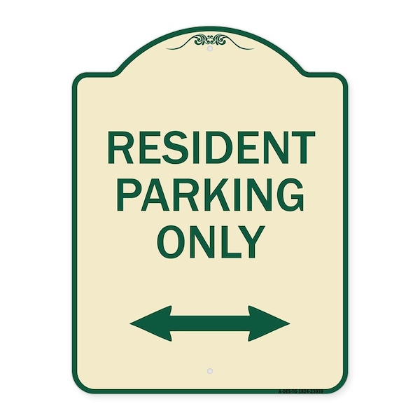 Reserved Parking Resident Parking Heavy-Gauge Aluminum Architectural Sign, 24" x 18", TG-1824-23039